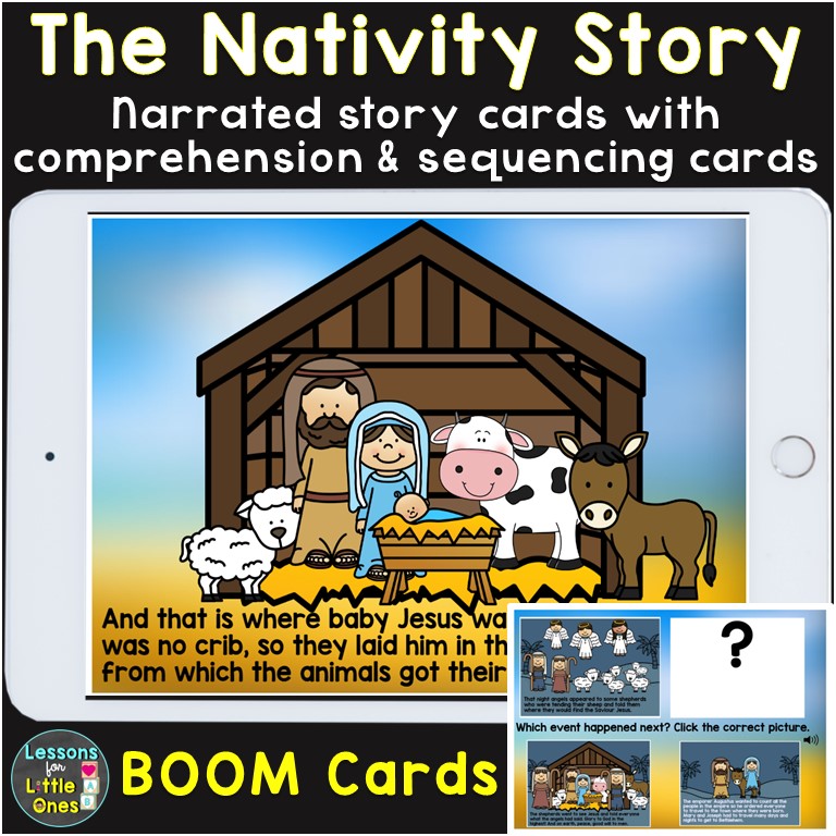 The Nativity Christmas Story Interactive Digital Boom Cards