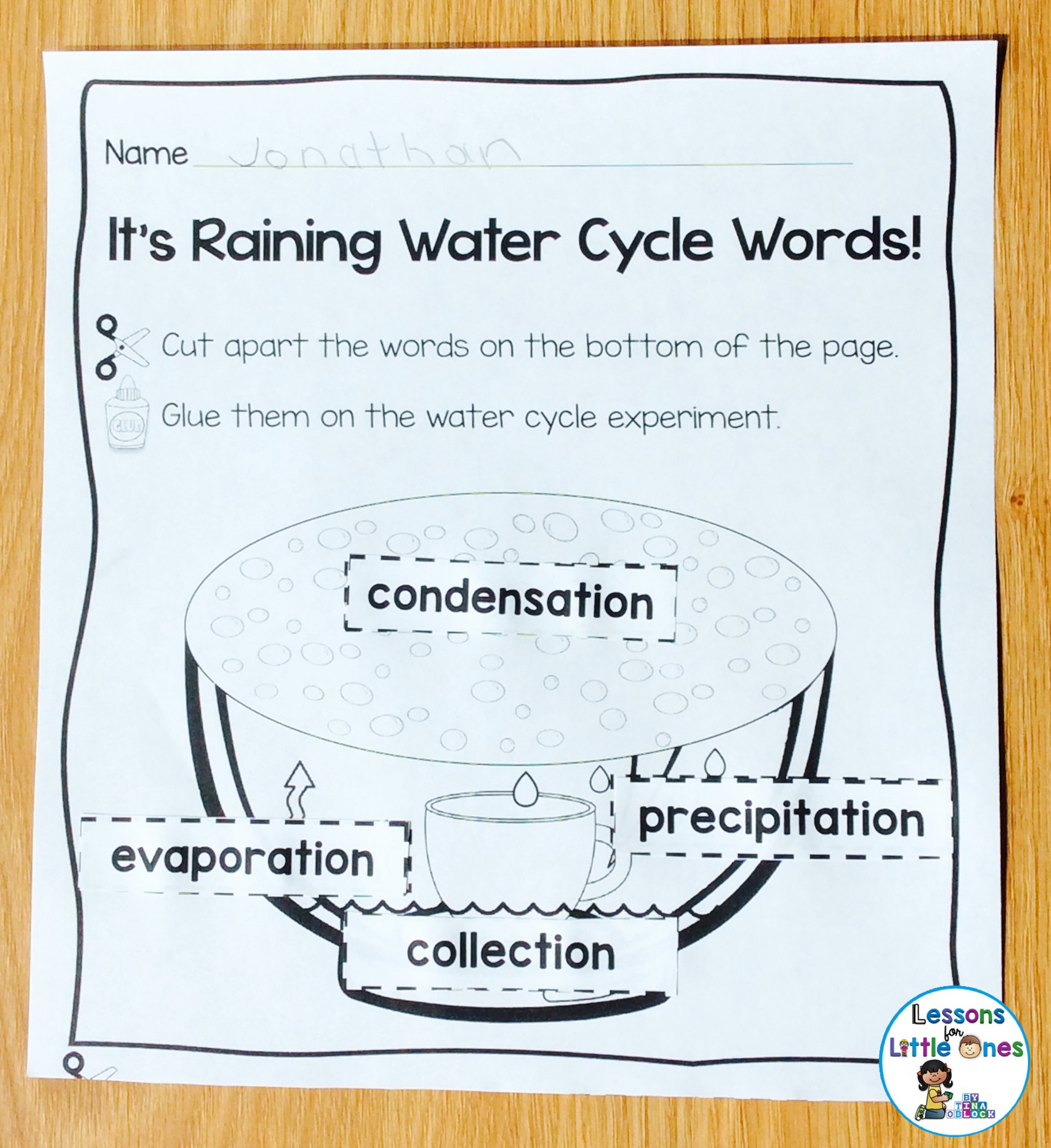 labeling the water cycle experiment