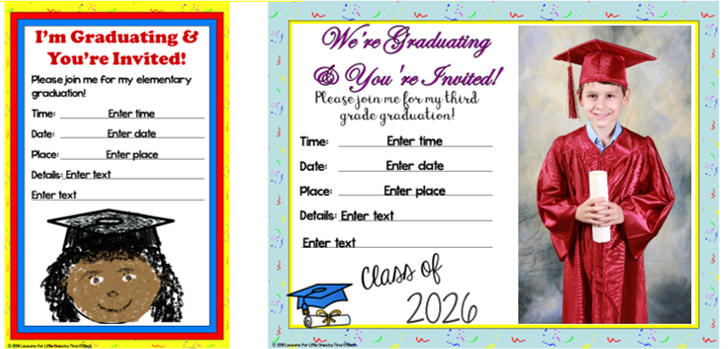 editable elementary school invitations