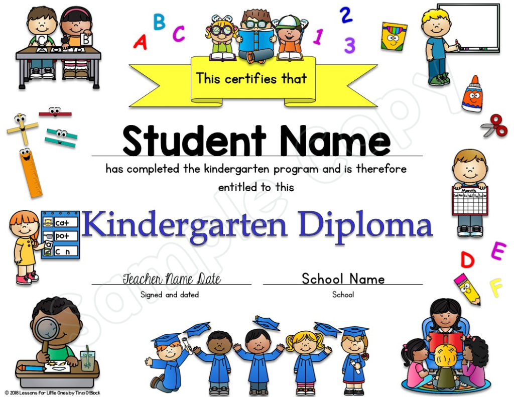 kindergarten diploma end of the year certificate