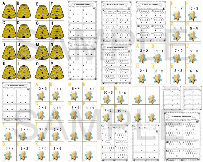 Kindergarten Addition & Subtraction Center, Around the Room Activity