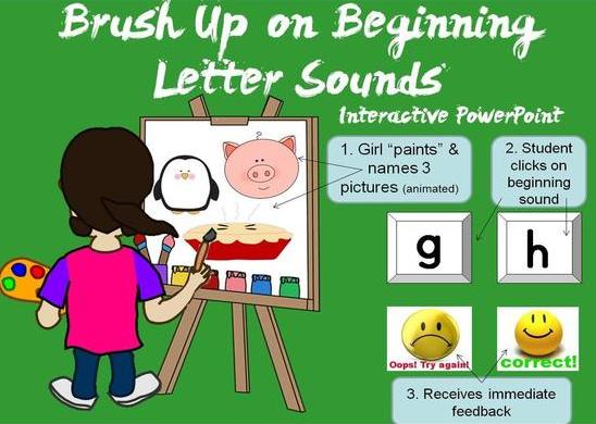 Brush Up on Beginning Letter Sounds Interactive PowerPoint