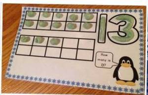 winter counting numbers play dough mat