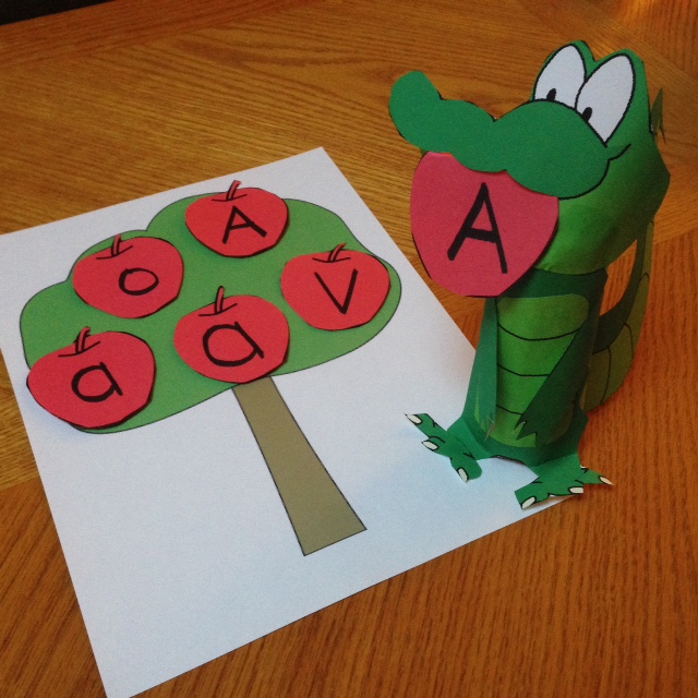 apple tree letter A center activity
