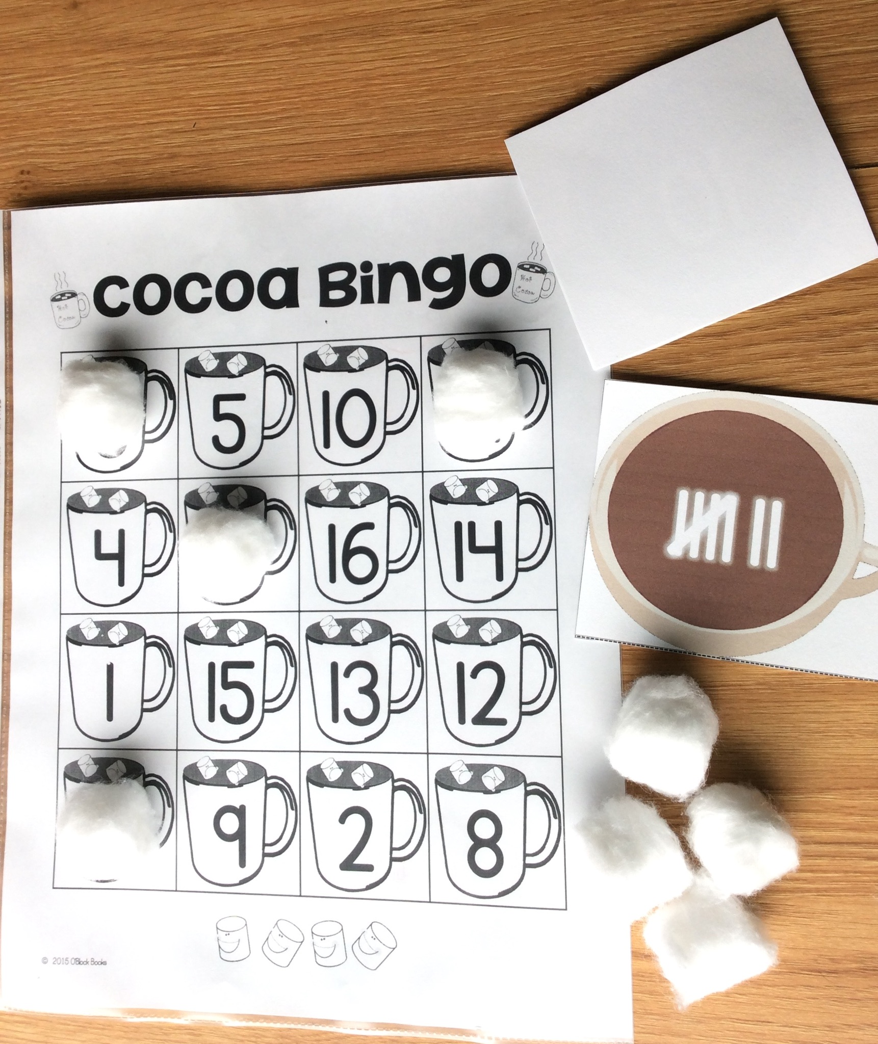winter bingo game number sense