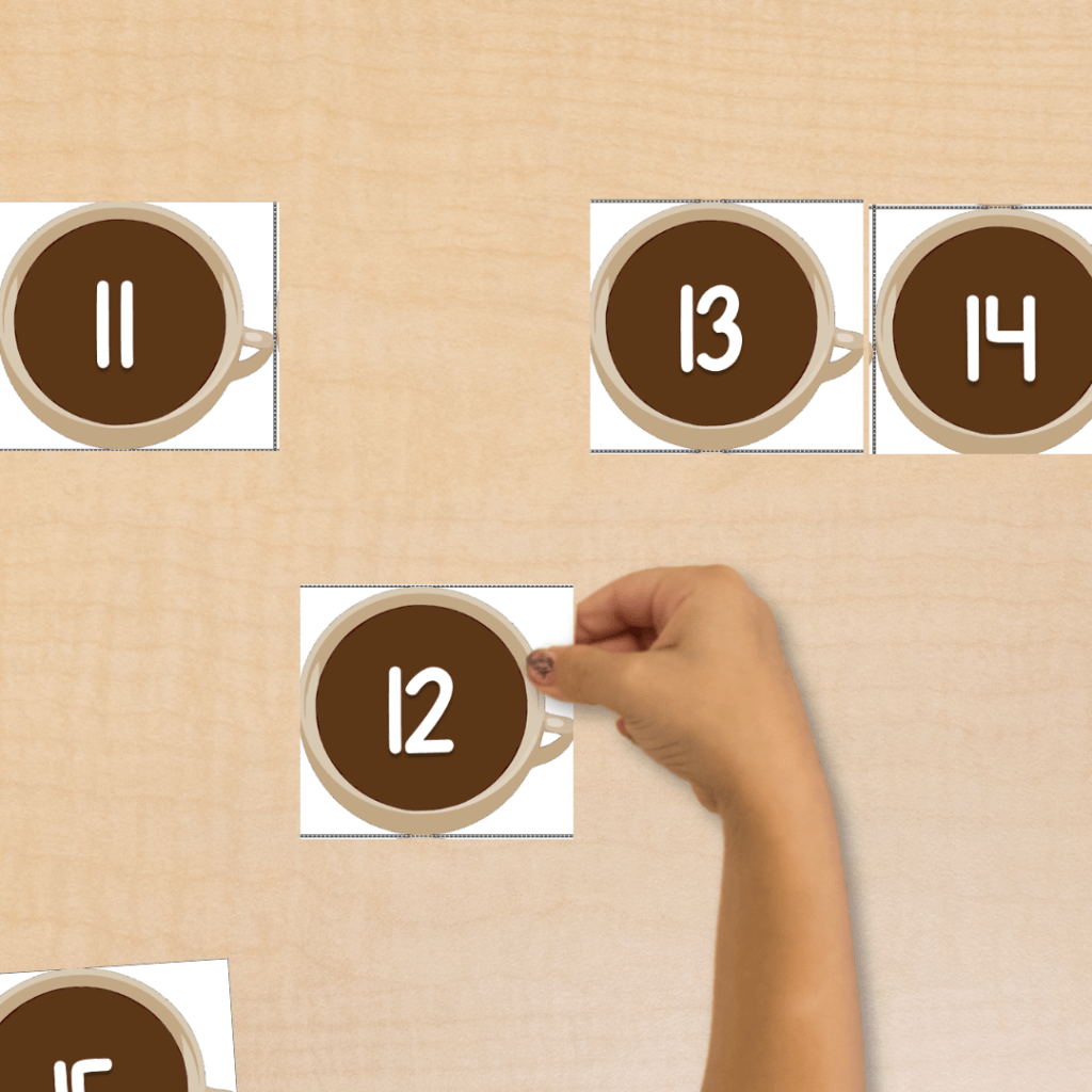 winter math game missing number card