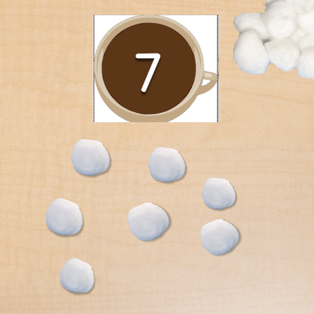 winter math number card counting activity