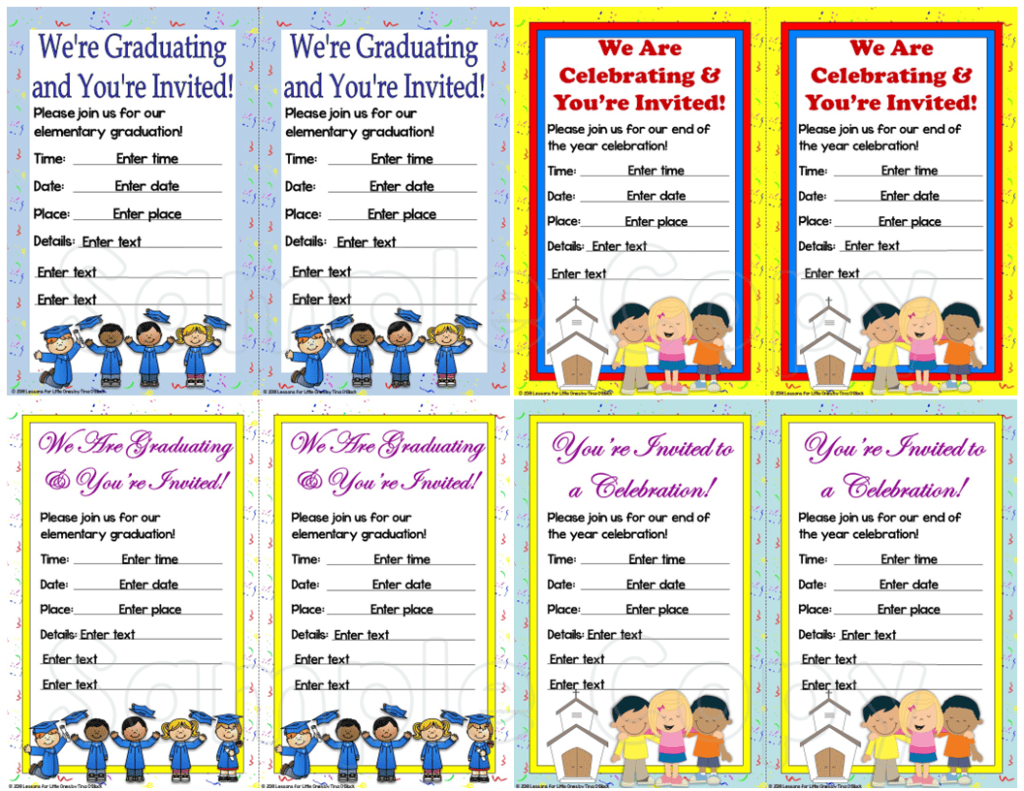 editable Christian graduation end of the year invitations