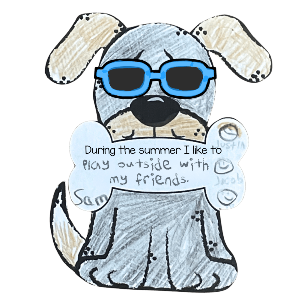 Summer or end of the year bulletin board dog craft