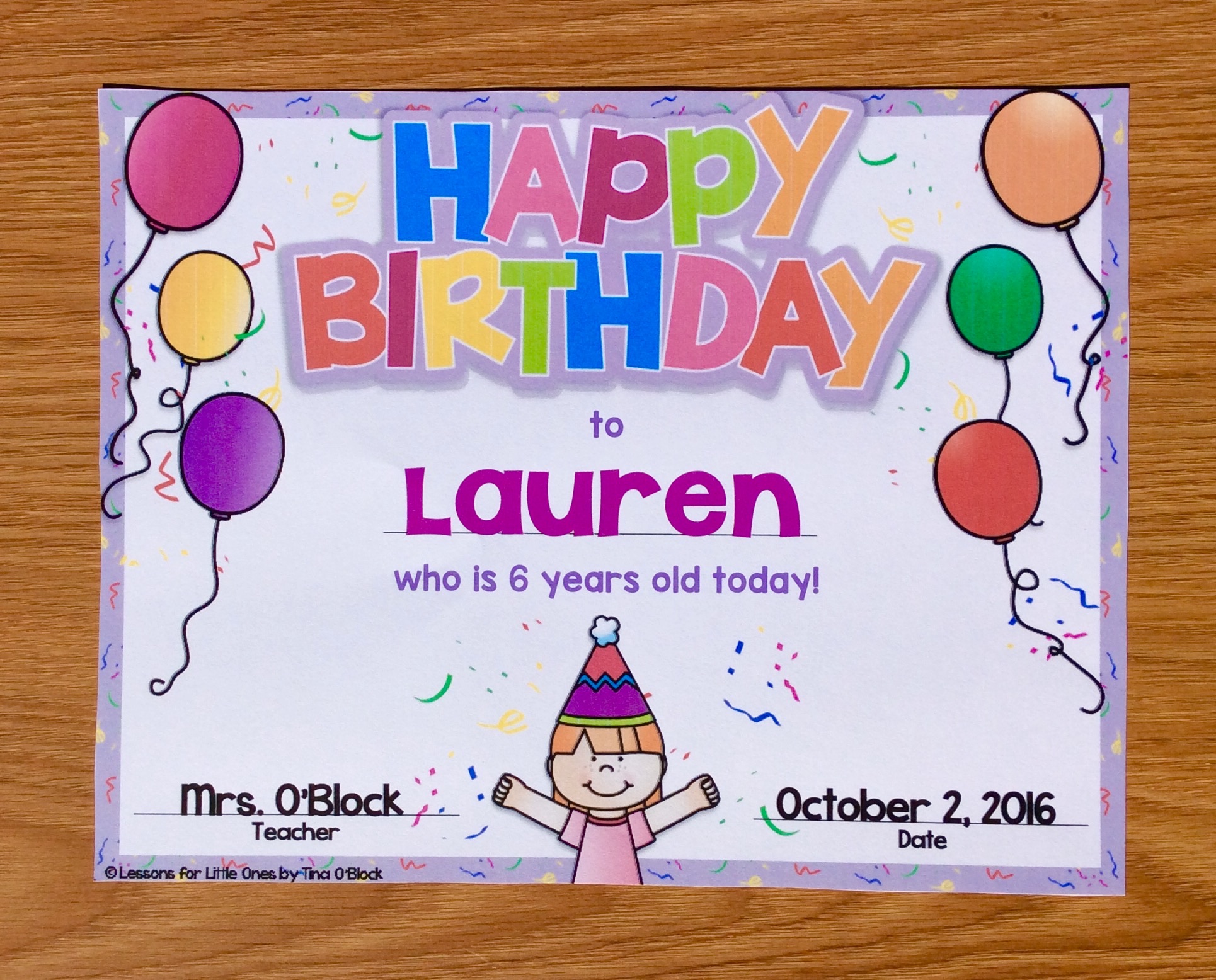 Student Birthday Gift Ideas & Tags, Certificates, & Brag Tags Lessons
