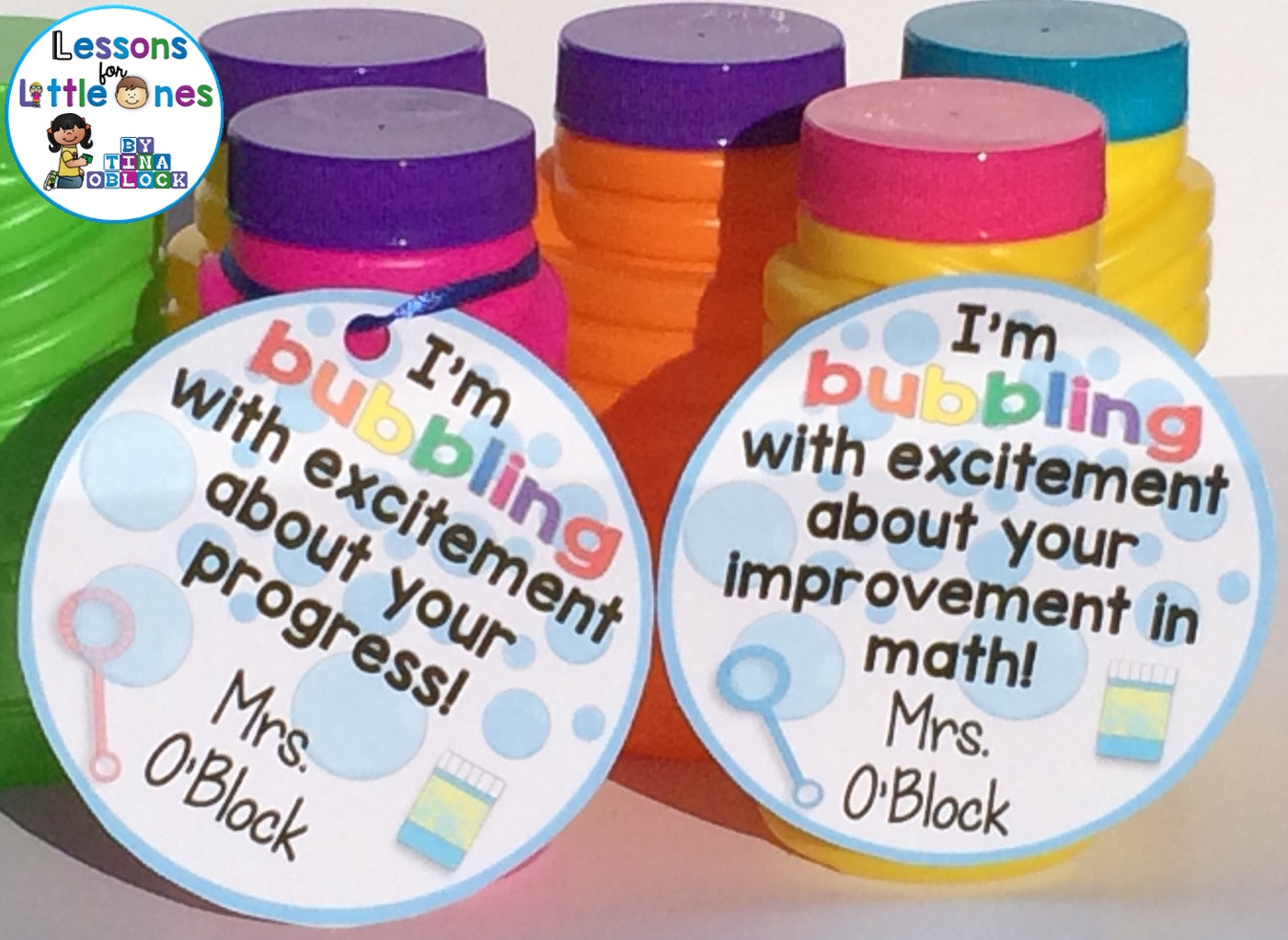 I'm Bubbling With Excitement About Your Progress! and I'm Bubbling With Excitement About Your Improvement! Bubble Tags