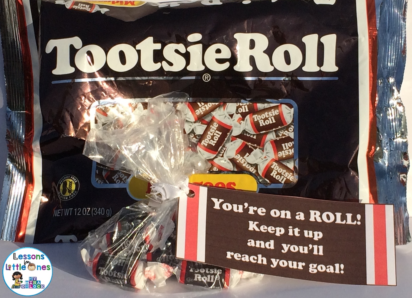 You're On a Roll! Tootsie Roll Student Gift Tags