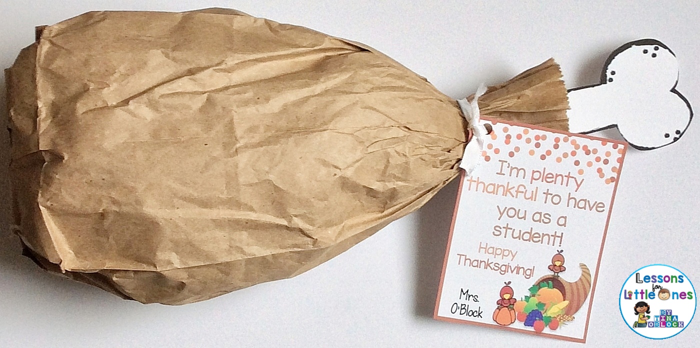 free Thanksgiving student gift tag & student gift