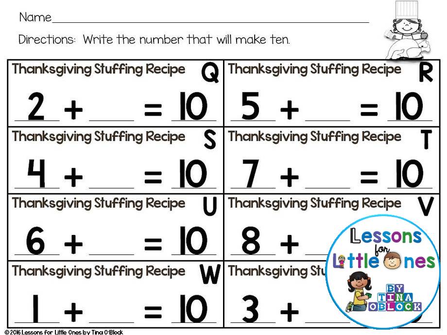 Thanksgiving math addition