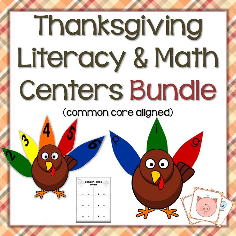Thanksgiving Literacy & Math Centers Bundle