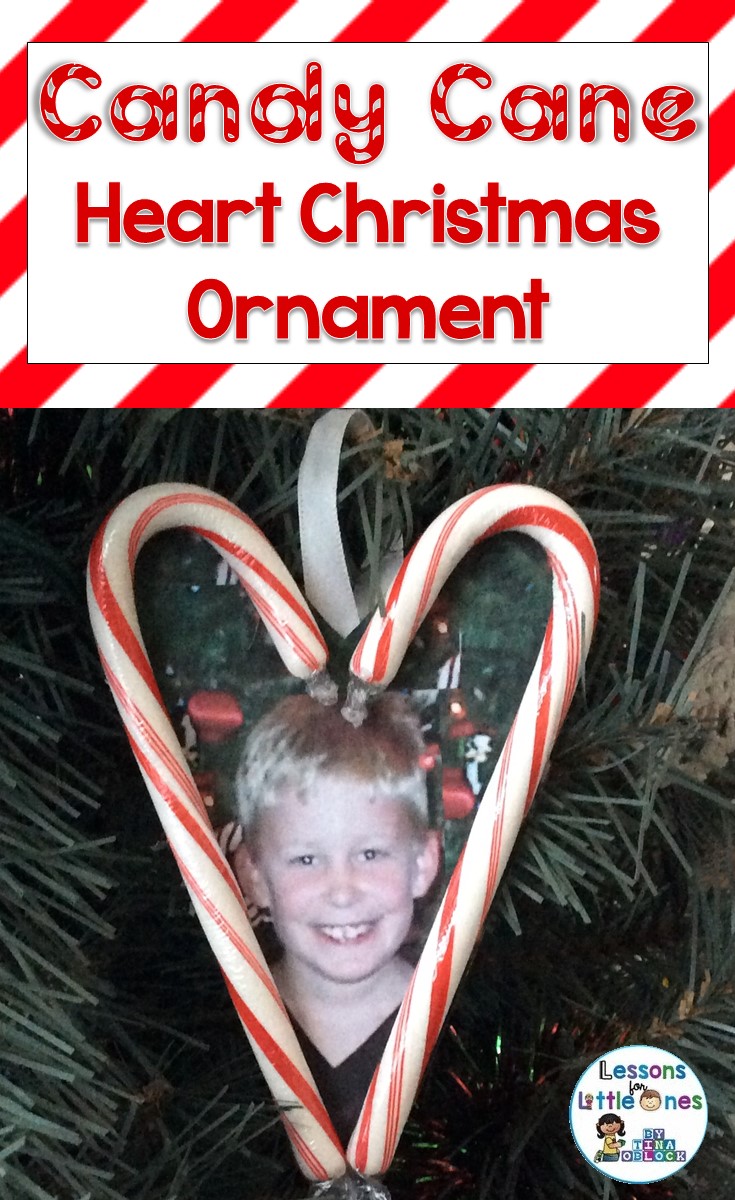 Candy Cane Heart Christmas Ornament
