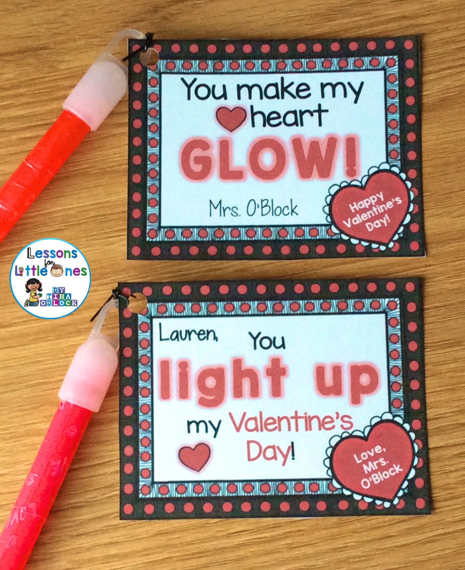 Valentine's Day student gifts - glow sticks