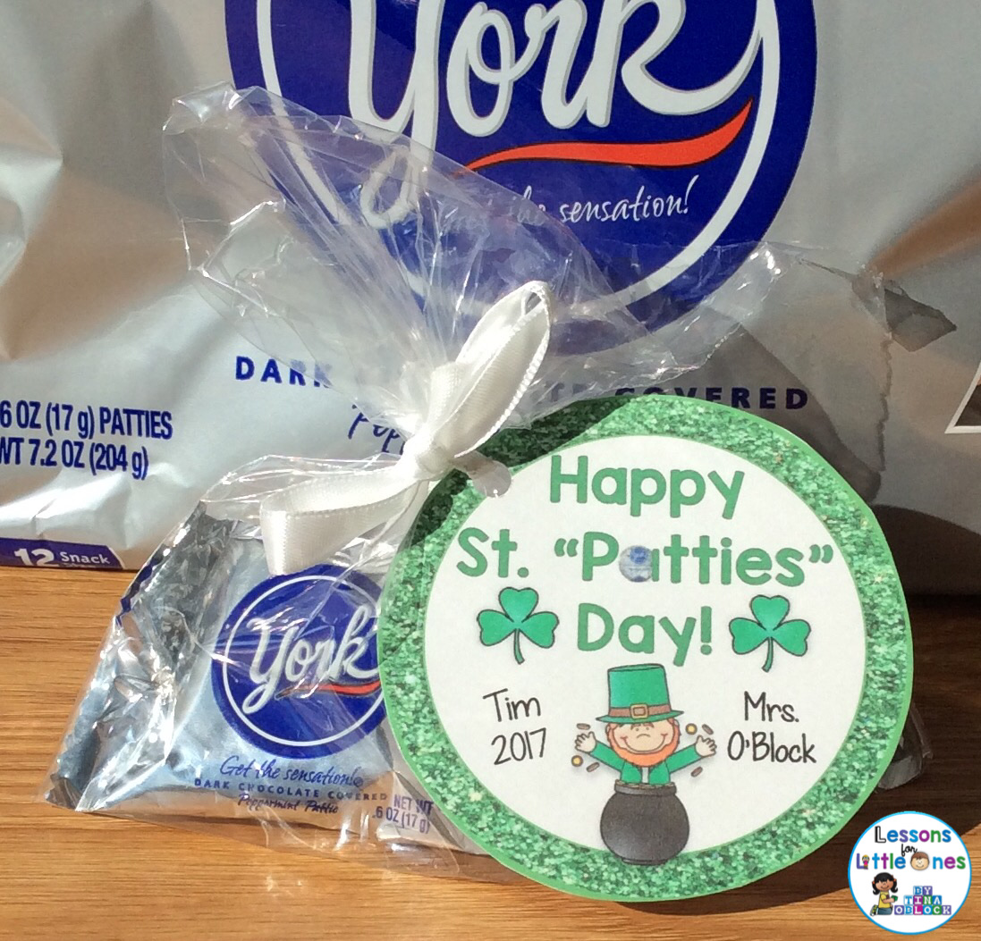 St. Patrick's Day Treat Idea for Students with Gift Tag