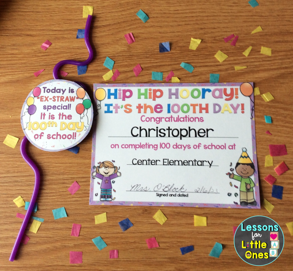 100th day of school award