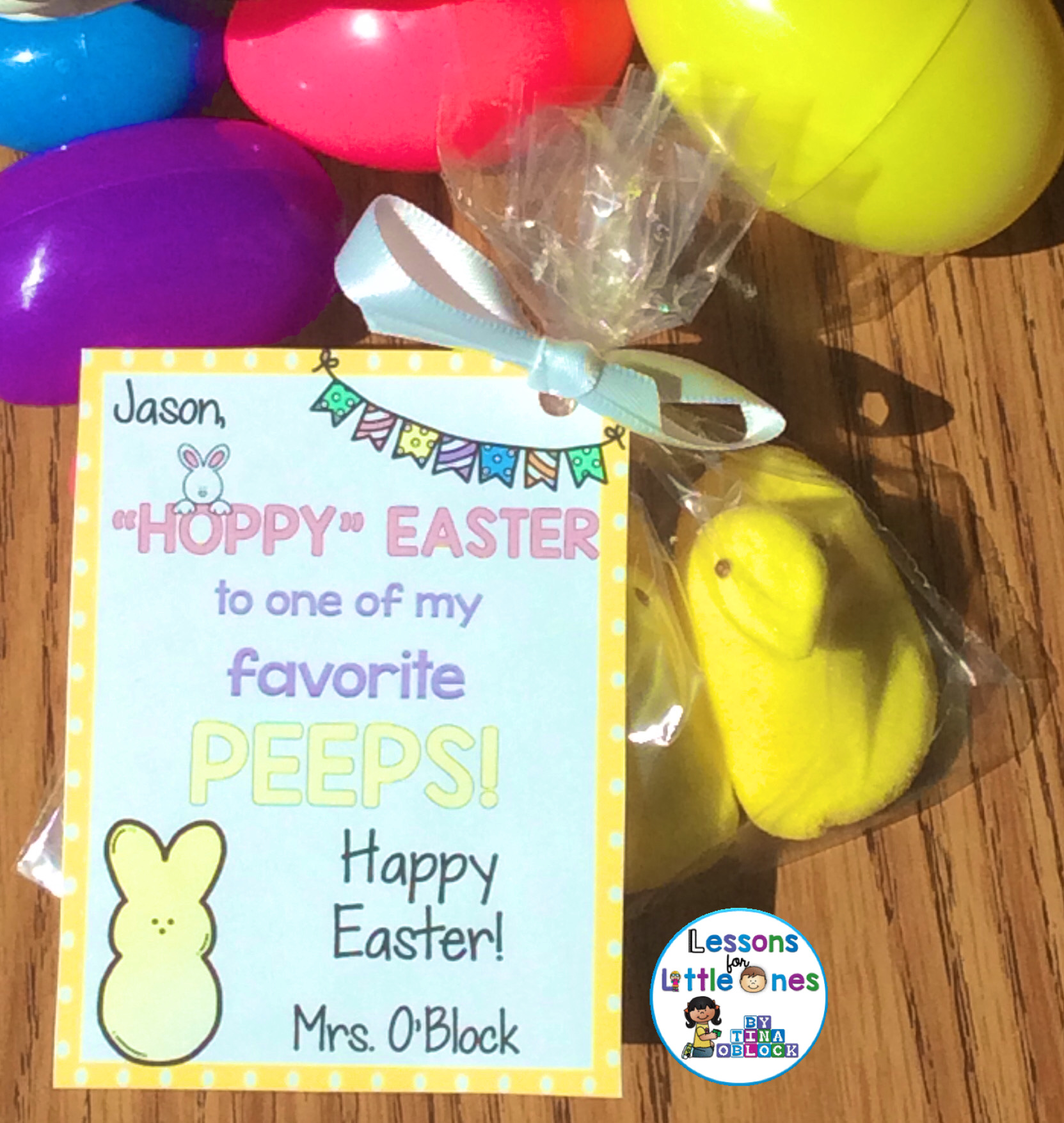 Easter student gift tag - Peeps