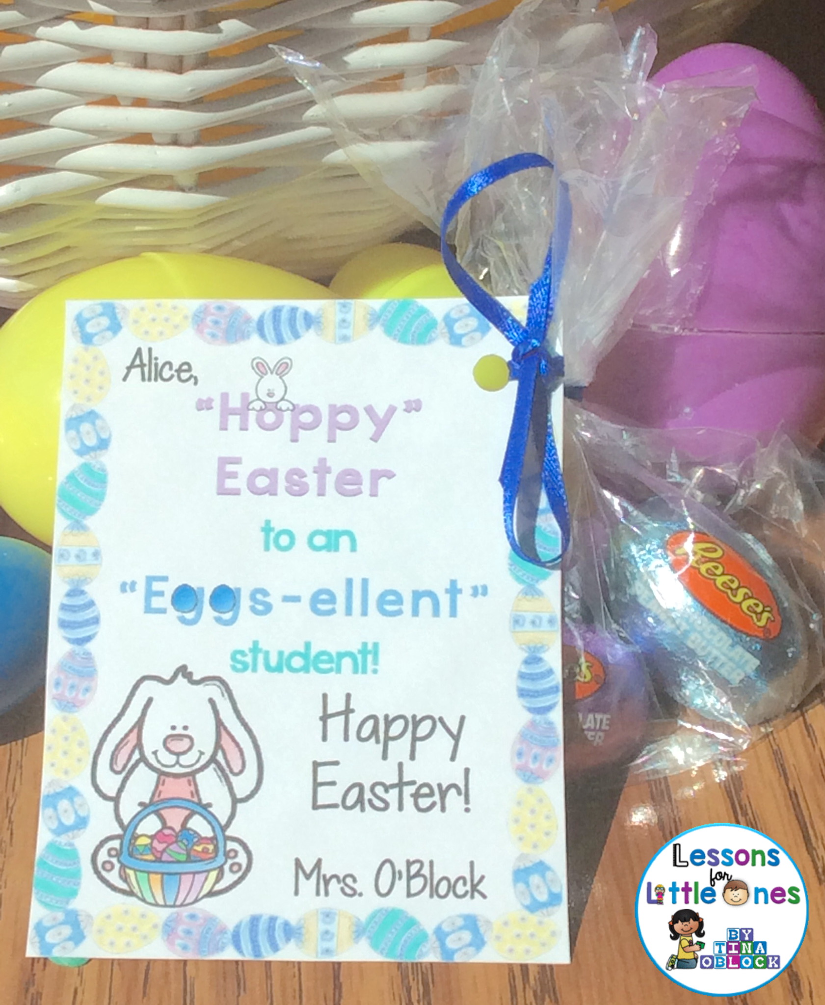 Easter student gift tag - Hoppy Easter