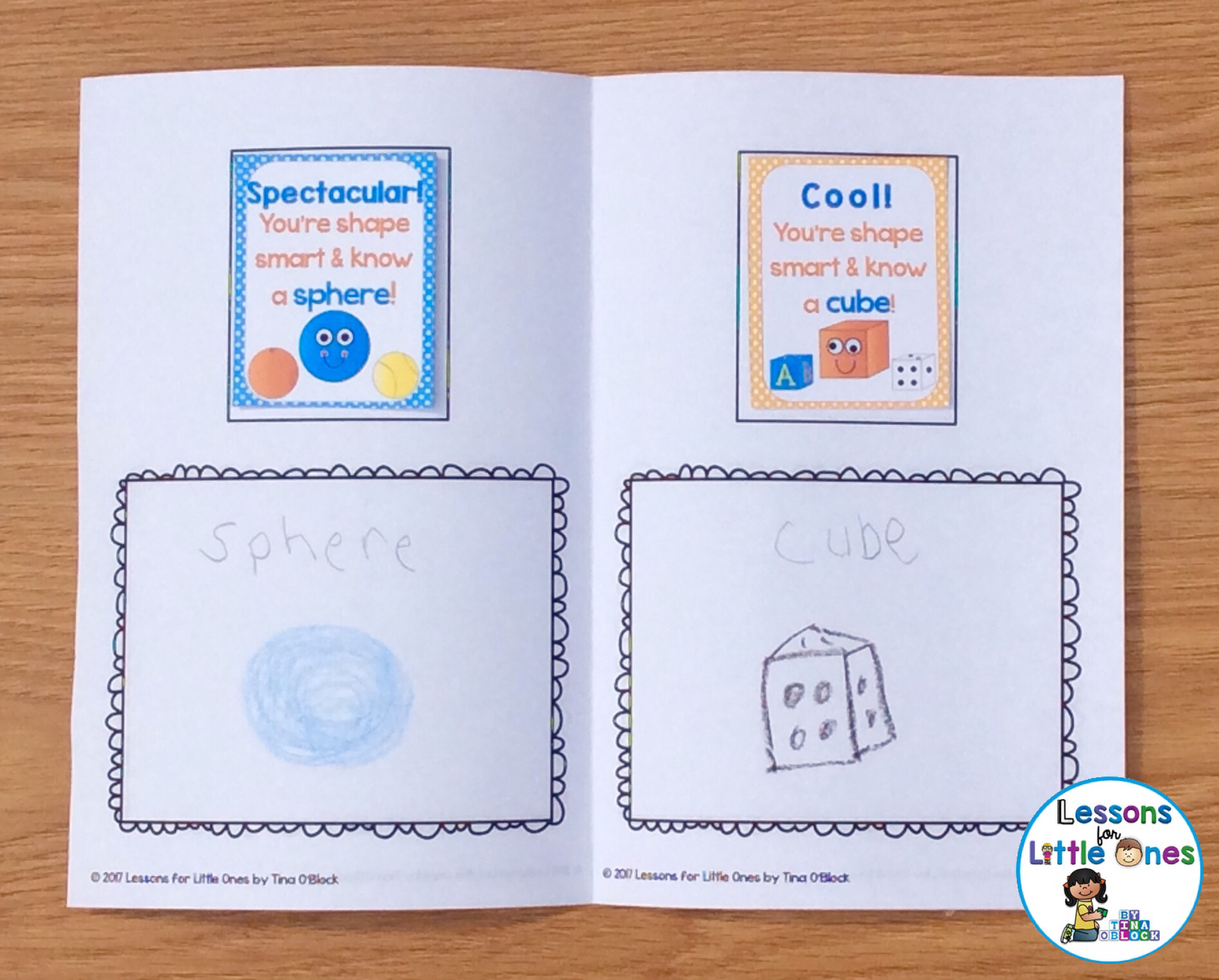 3D shapes brag tag book