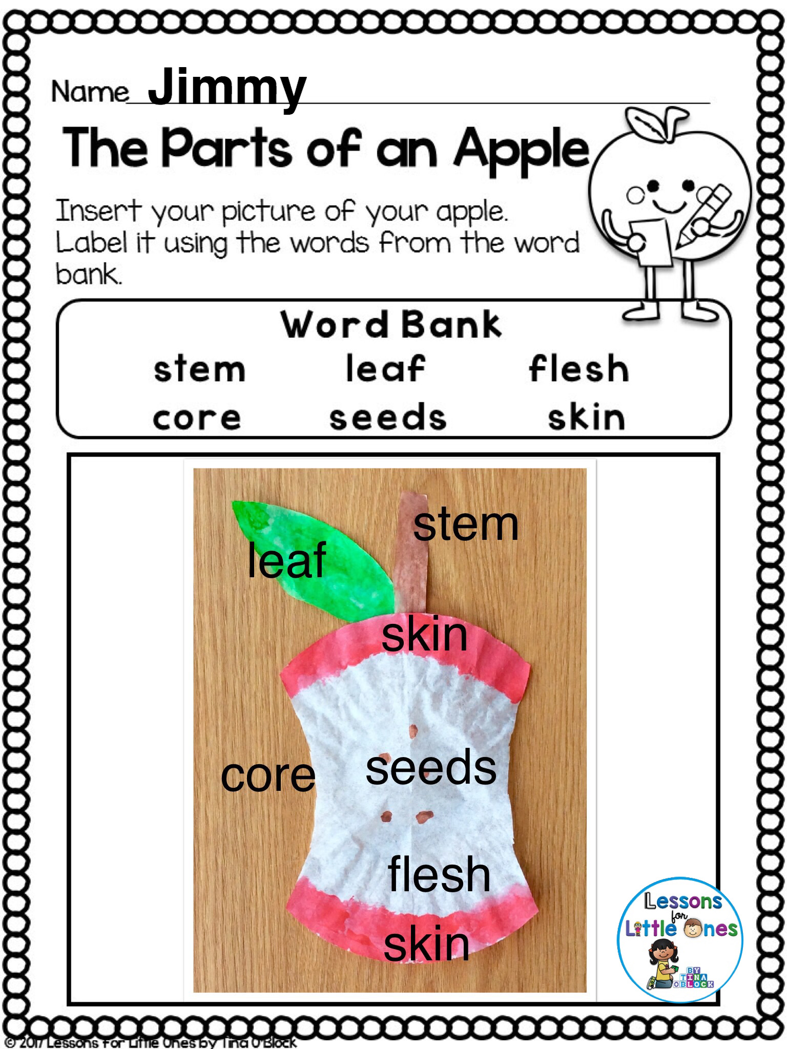 parts of an apple page