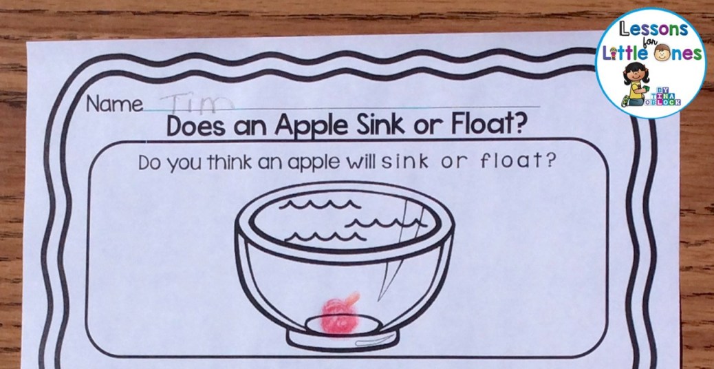 apple sink or float experiment page