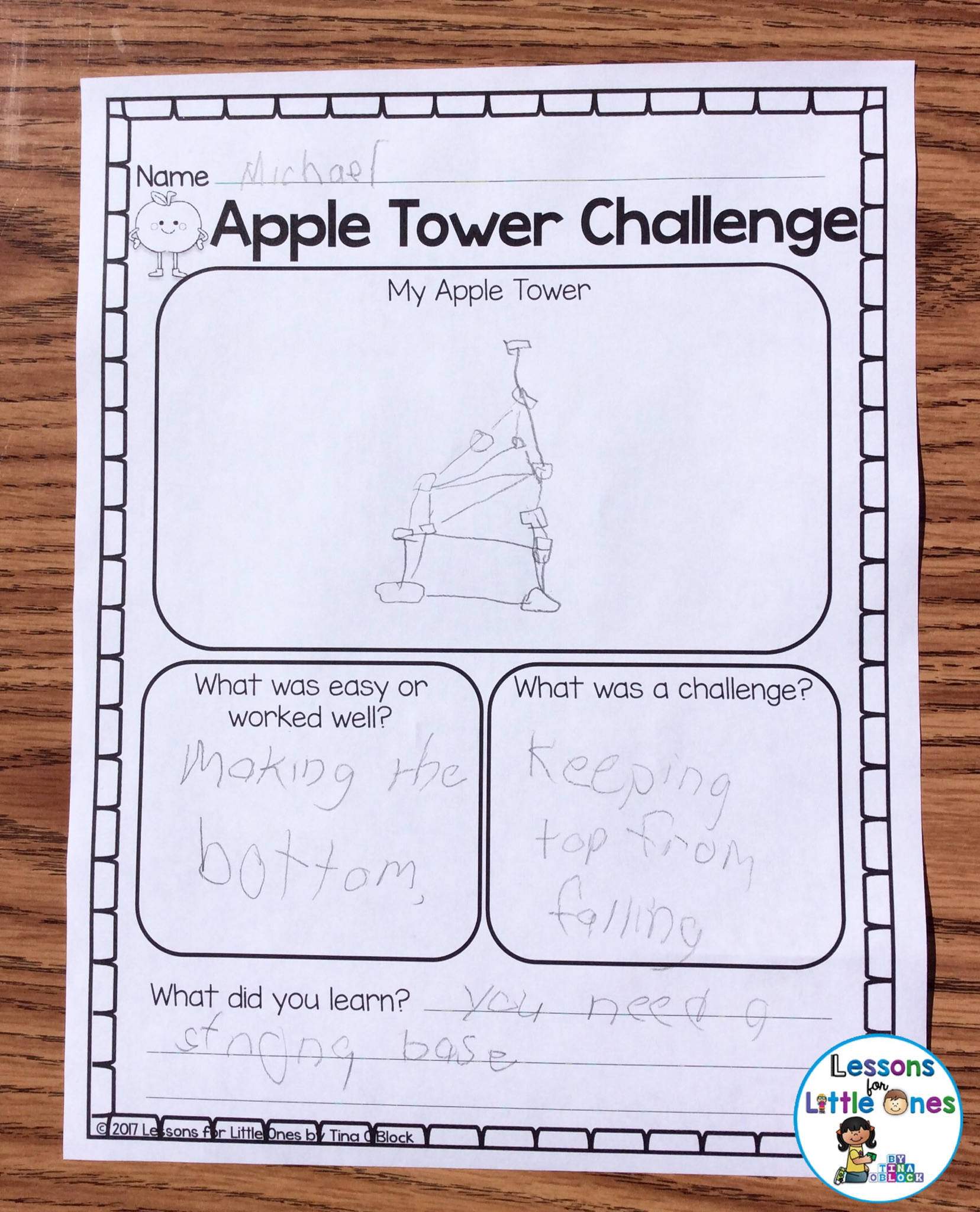 apple tower STEM challenge page