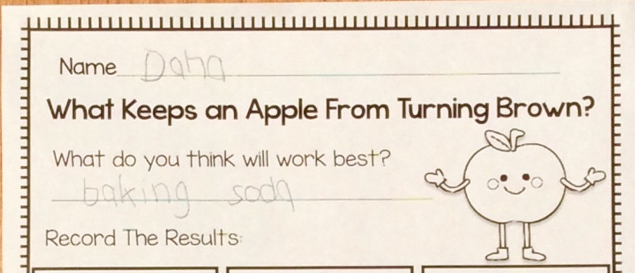 apple browning experiment page