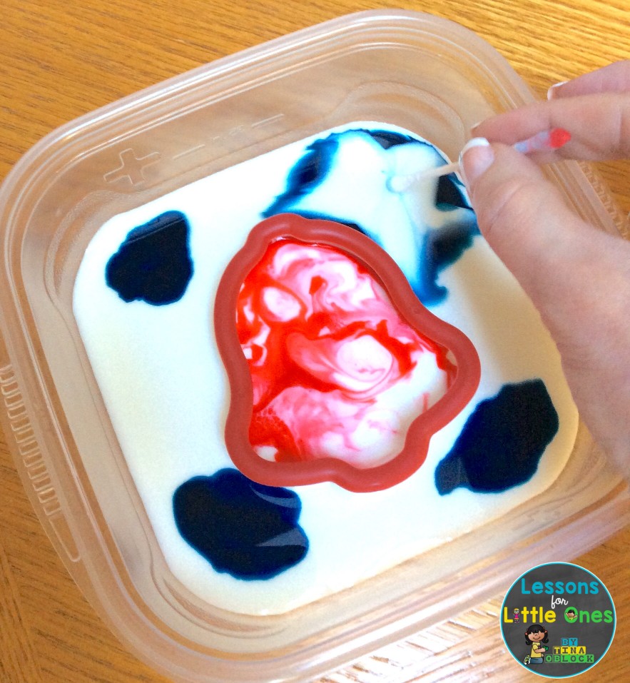 Christmas magic milk science experiment