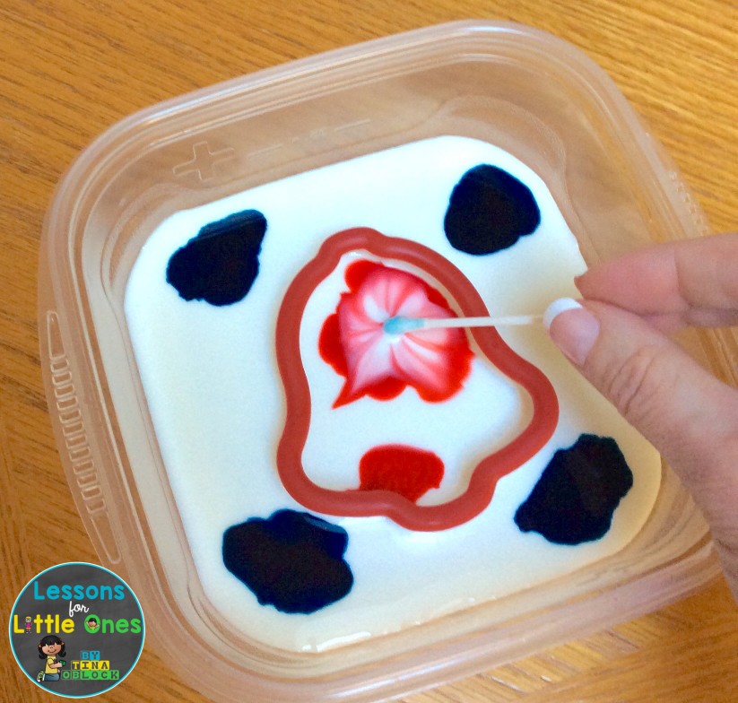 Christmas magic milk science experiment