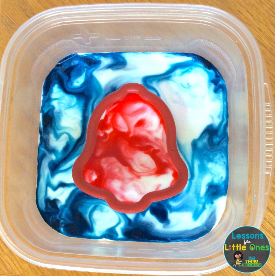 Christmas magic milk science experiment