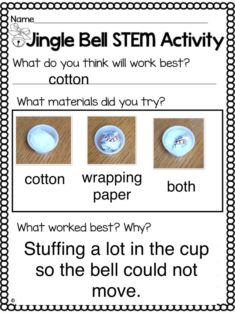 jingle bell STEM page
