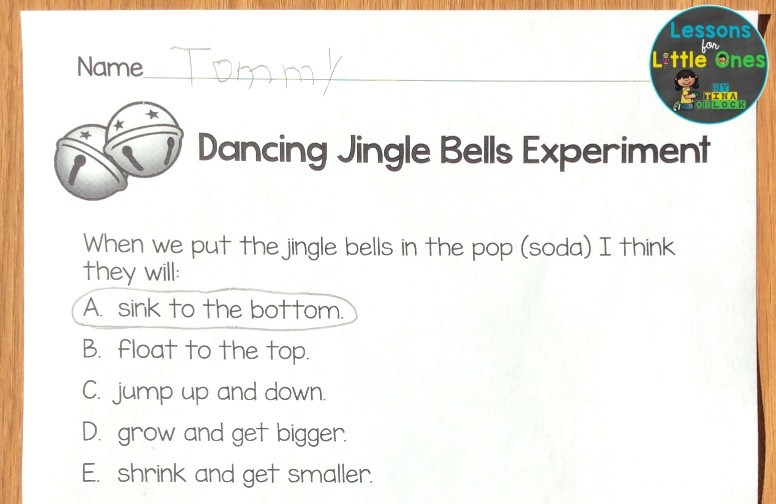 Dancing jingle bells Christmas science experiment page