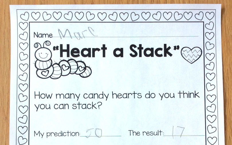 candy hearts stacking challenge page