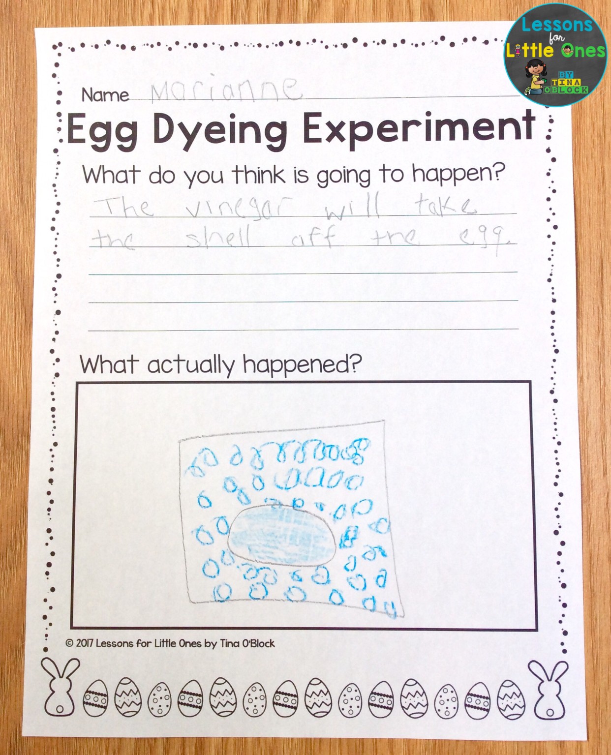 Easter egg dyeing science page
