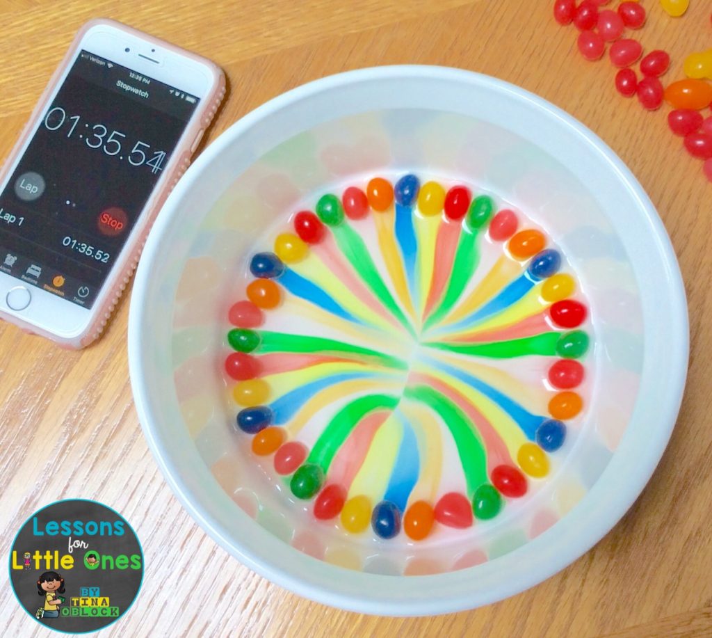 jelly bean rainbow Easter science experiment Lessons for Little Ones