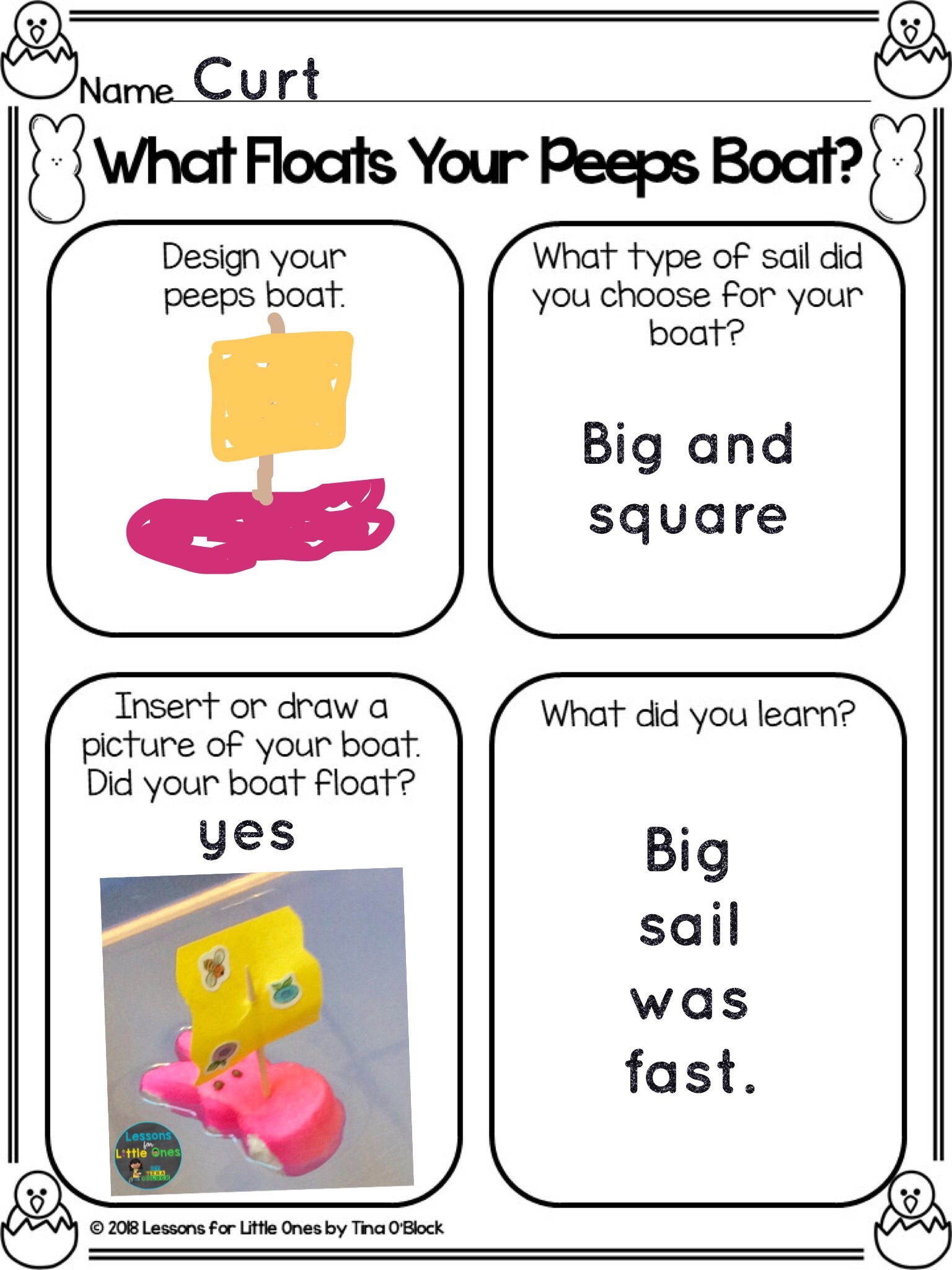 Easter Peeps STEM page Pic Collage