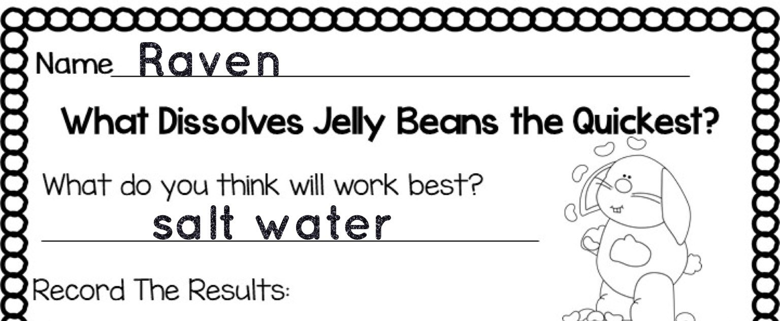 dissolving jelly beans Easter science page Pic Collage