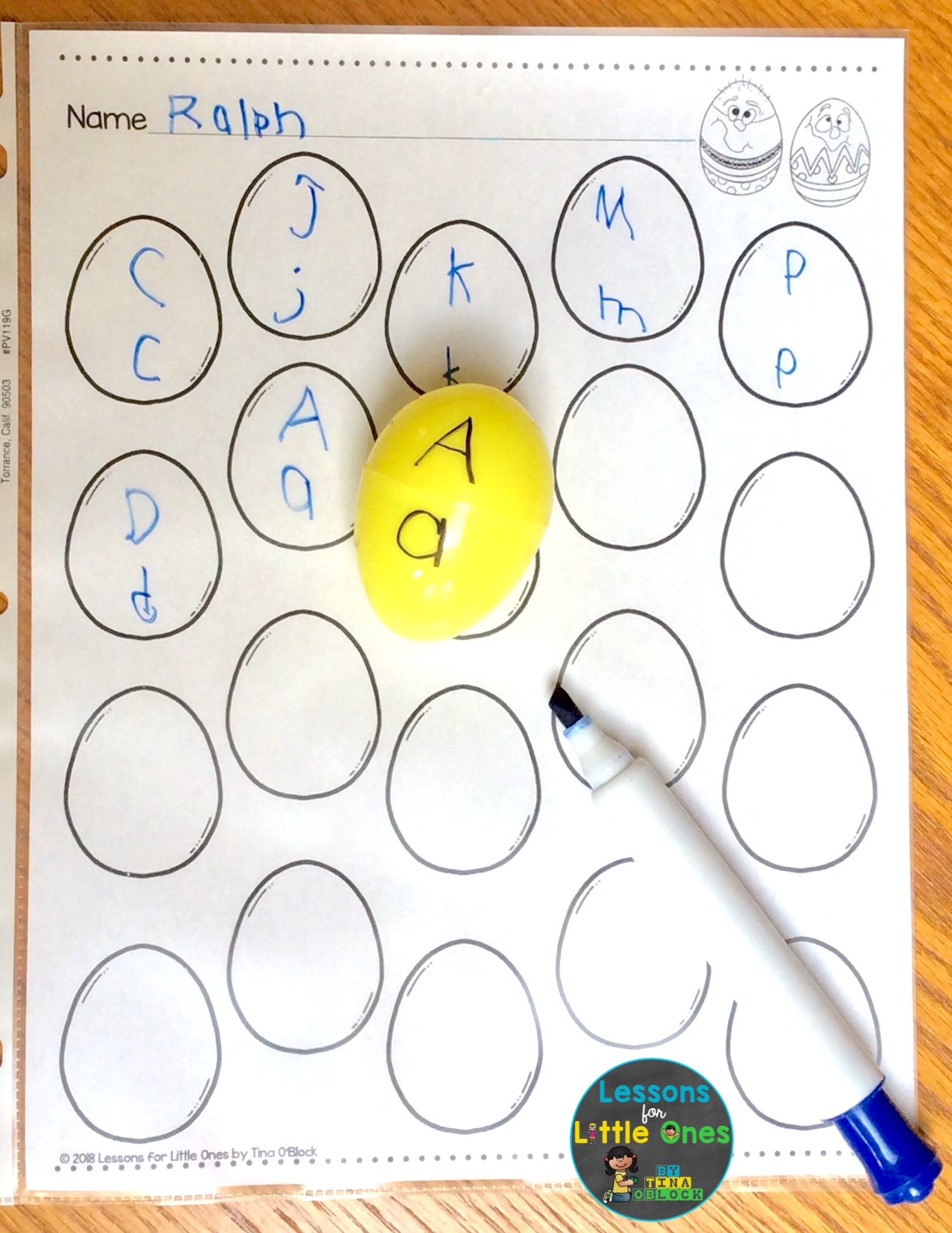 plastic eggs literacy center uppercase lowercase letters