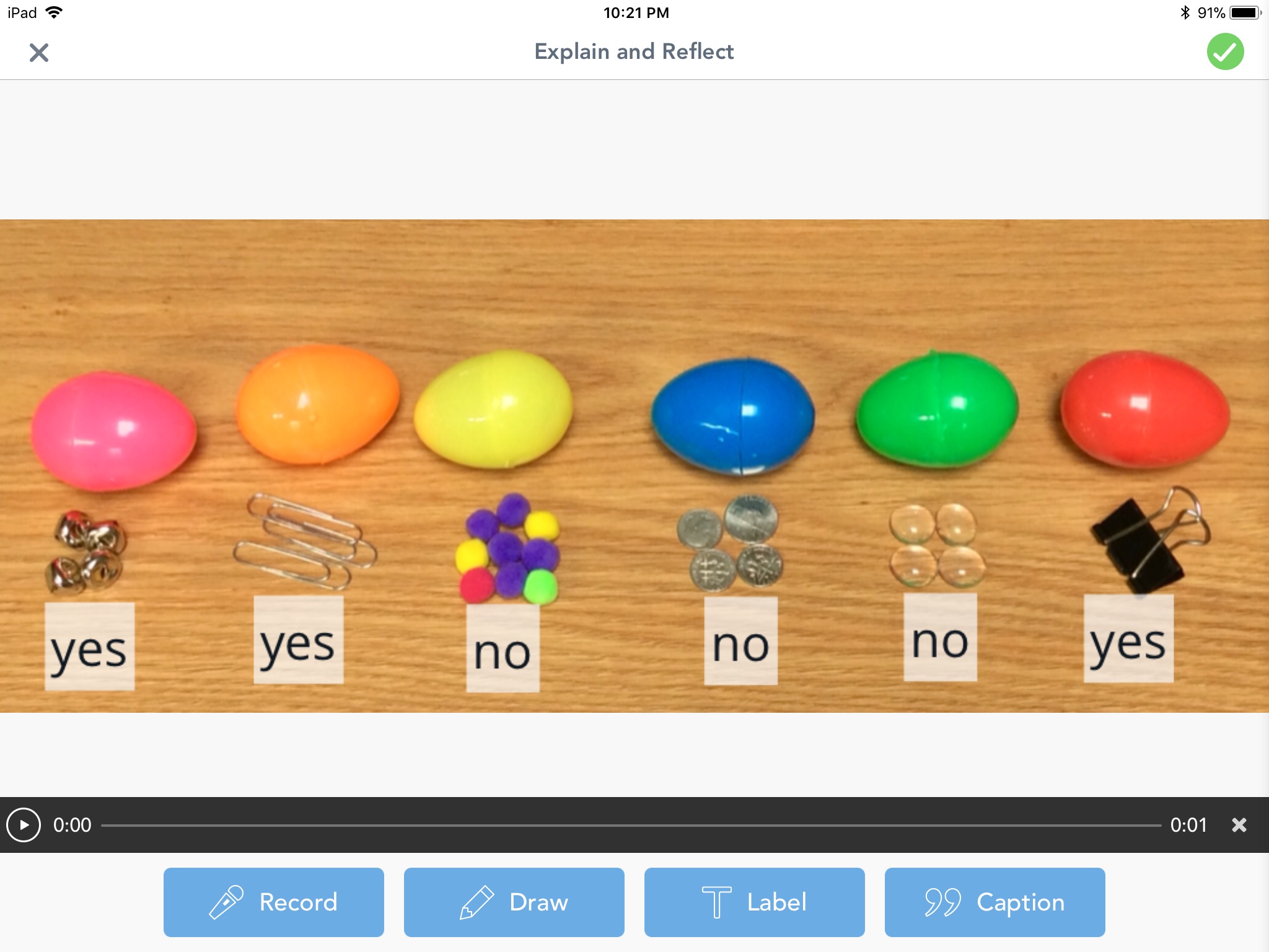 Easter egg magnetism science experiment Seesaw app