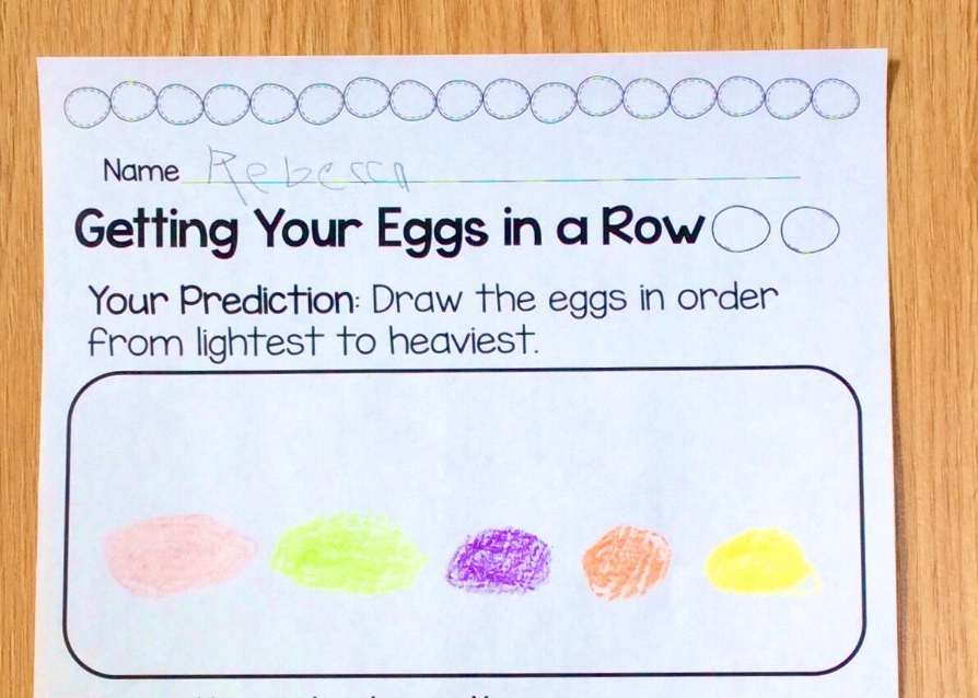 Easter egg science experiment weight and mass page