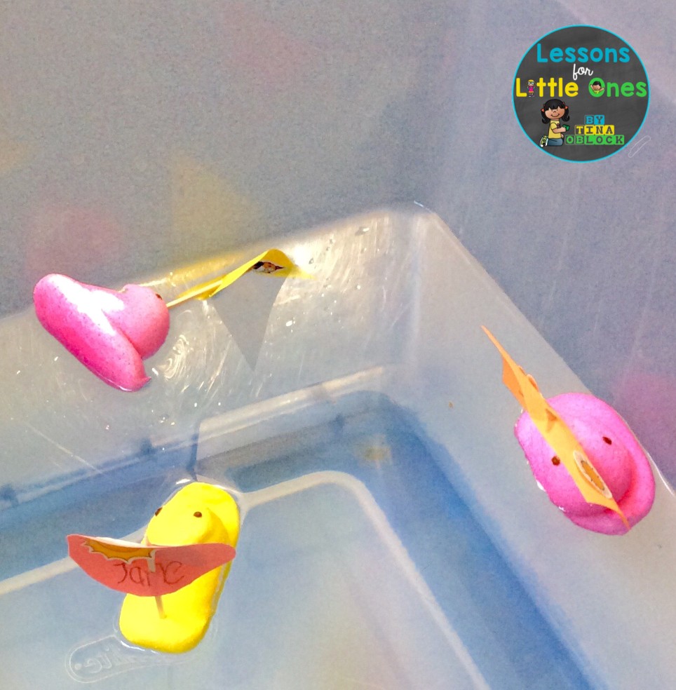 Easter Peeps chicks boats floating in water