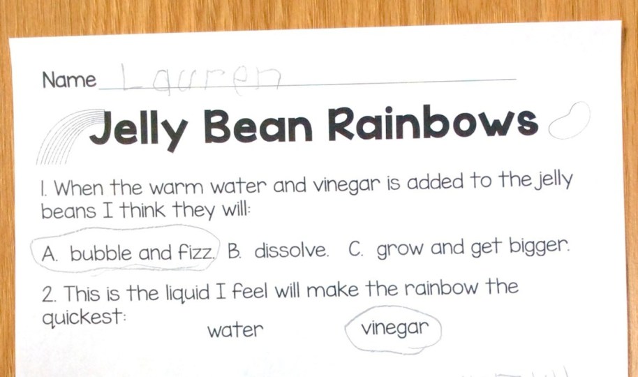 jelly bean rainbows science page