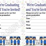 first grade graduation invitation white background