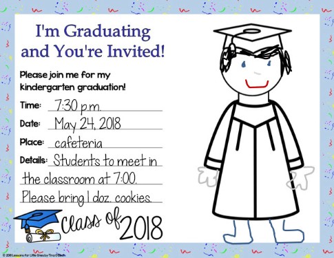 kindergarten editable graduation invitation
