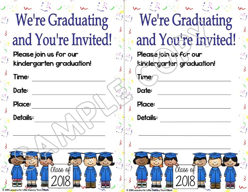 kindergarten graduation invitation white background