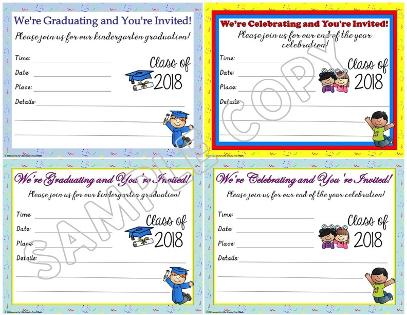 kindergarten graduation invitations editable
