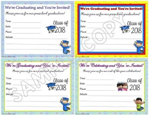 preschool graduation invitations announcements editable